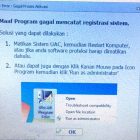 Cara Mengatasi Error Program Gagal Mencatat Registrasi System