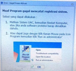 Cara Mengatasi Error Program Gagal Mencatat Registrasi System
